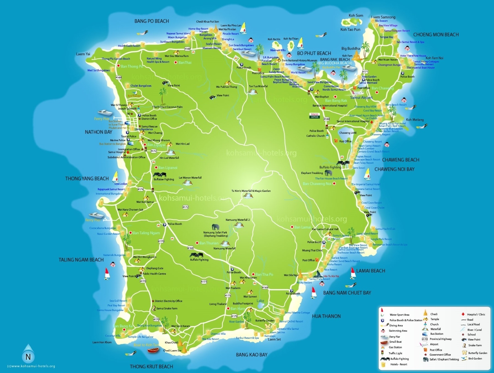 Koh Samui Island Map